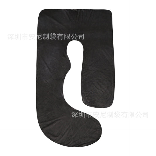 J-Shaped Pregnancy Pillow with Crystal Velvet Cover Eat Kid Friendly