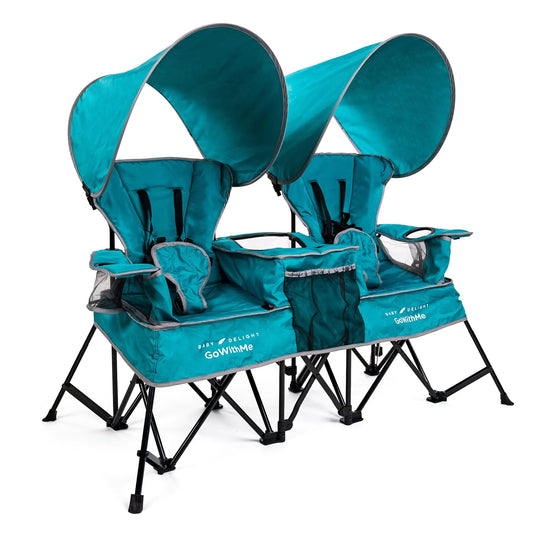 Baby Delight Go with Me Duo Deluxe Portable Chair | for Kids | Double Seat | Indoor and Outdoor | Teal Eat Kid Friendly